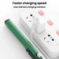 Green flashlight charging on a white USB charger base