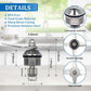 Stainless steel blade assembly with threaded base and center bolt, with size details