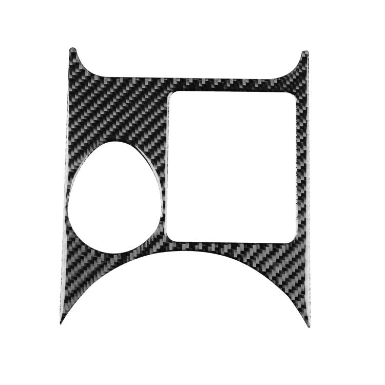 Black carbon-fiber ashtray frame trim sticker with circular and square cutouts