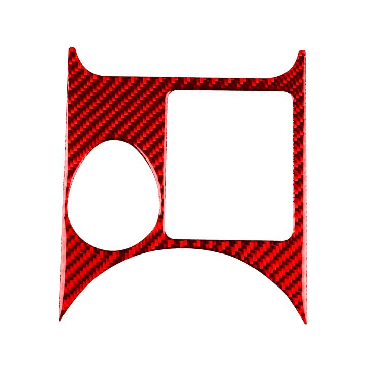 Red carbon-fiber ashtray frame trim sticker with circular and square cutouts