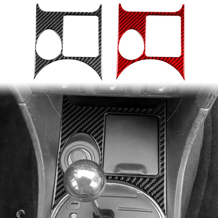 Black and red carbon-fiber ashtray frame trim stickers with circular and square cutouts
