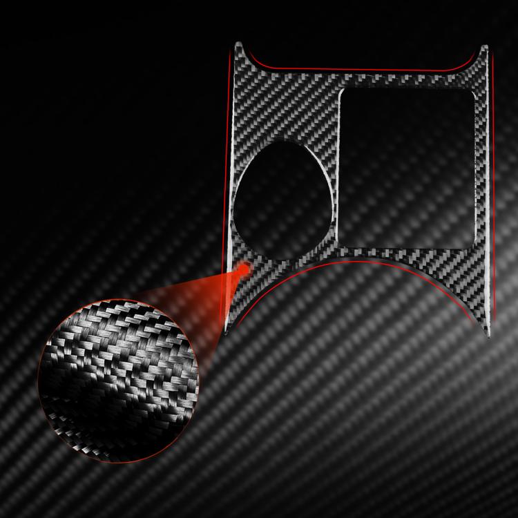 Black carbon-fiber ashtray frame trim sticker, textured finish with circular cutout