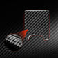 Red carbon-fiber ashtray panel sticker with inset weave detail and rounded cutout