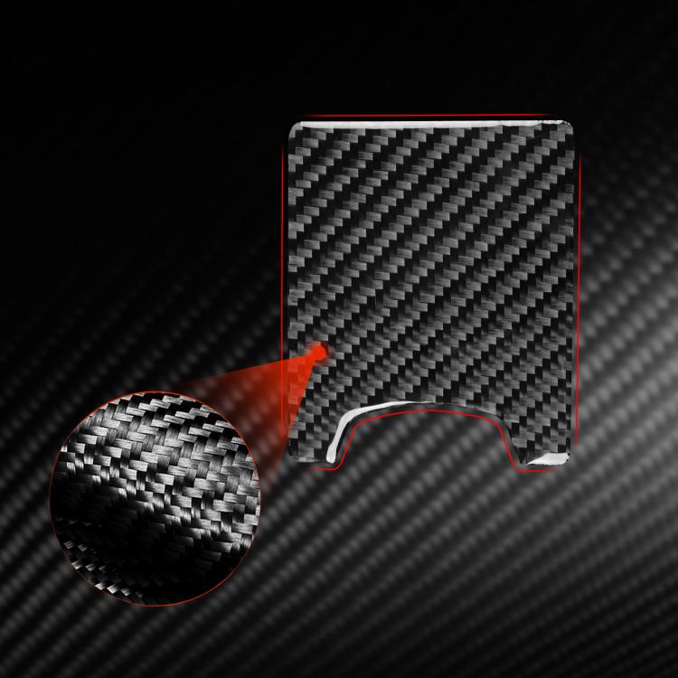 Red carbon-fiber ashtray panel sticker with inset weave detail and rounded cutout