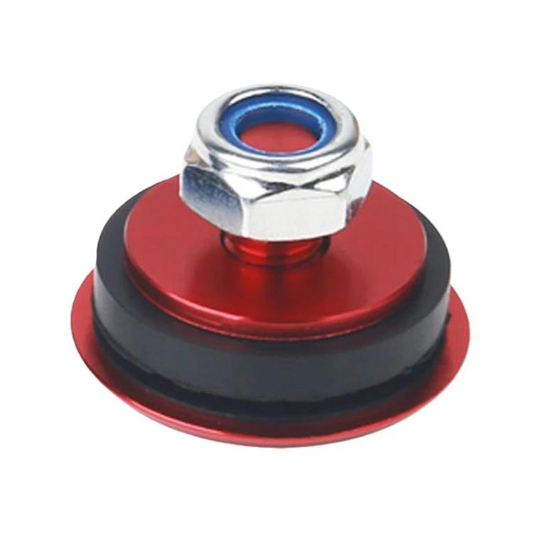 Rear wiper blanking plug with red cap and chrome mounting nut, black base