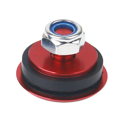 Rear wiper blanking plug with red cap and chrome mounting nut, black base