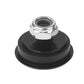 Rear wiper blanking plug with black cap and chrome mounting nut, black base