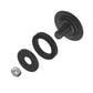 Rear wiper blanking plug kit: black cap, rubber grommet, and bolt hardware