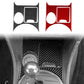 Ashtray panel sticker pair in black and red carbon-fiber with cutouts