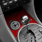 Red carbon-fiber ashtray panel sticker set with circular cup and rectangular slot