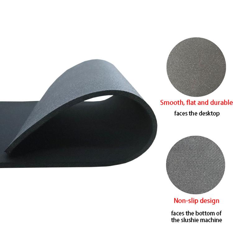 Curved black rubber non-slip moving pad with textured surface and smooth top.