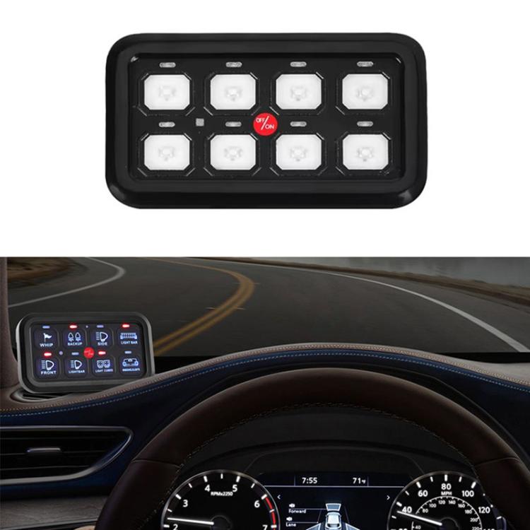 Spotlight control switch panel mounted on car dashboard with visible button layout