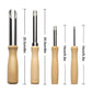 Wood-handled needle punches with metal tips, set with different lengths