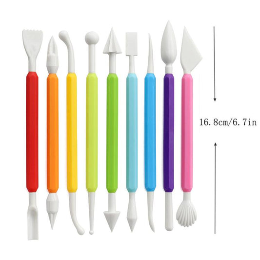Colorful clay sculpting tools with loop, ball, and cone tips, 25-piece set