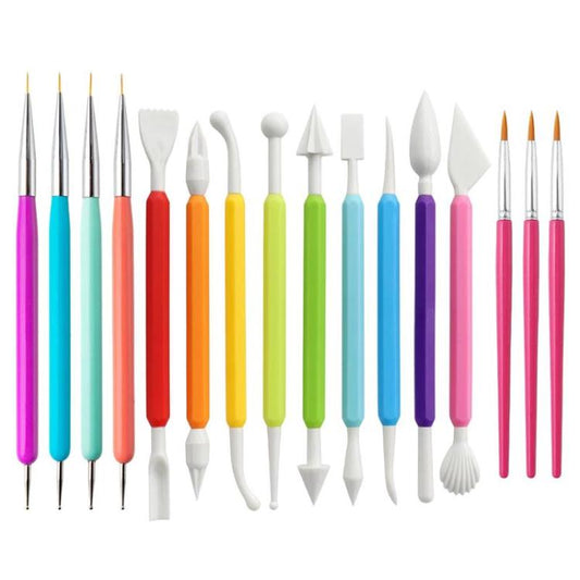 Clay sculpting pen set (16), colorful tools with assorted shaping tips