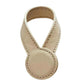 Beige leather magnetic hat clip with U-shaped loop and round snap storage pad