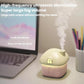 Mini house-shaped desktop humidifier, pastel yellow top with pink base