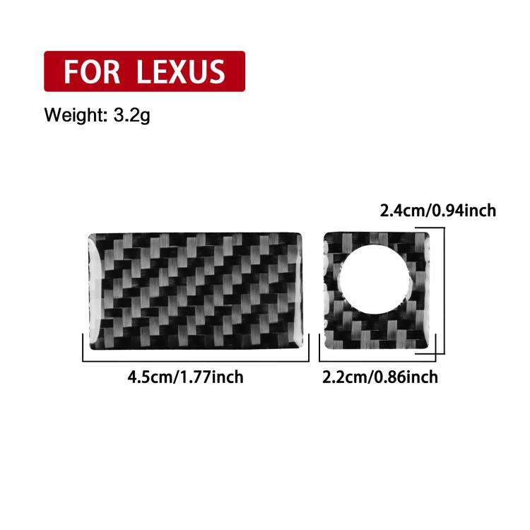 Black carbon-fiber glove box stickers with round opening, two-piece set