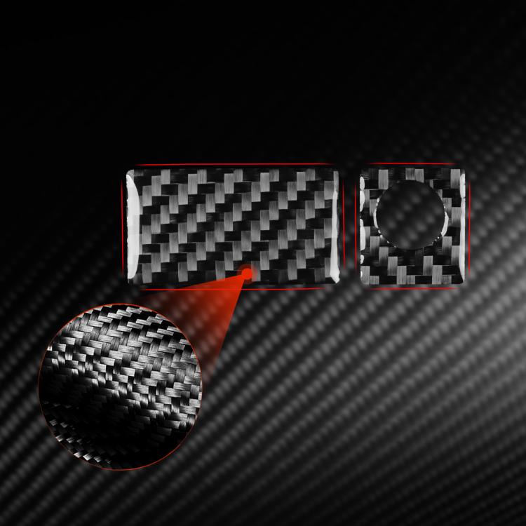 Carbon-fiber glove box sticker set showing black rectangles and round cutout piece