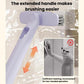Purple extended-handle spray brush with rotating head for grout and gaps