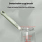 Detachable cup brush head for bottle rim cleaning with silicone handle