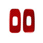 Set of 2 red carbon-fiber lift panel stickers with rectangular cutouts for door handles