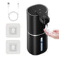 Wall-mounted electric soap dispenser, black body with black foam nozzle and foam
