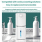 White electric soap dispenser with compatible refill bottle for washing solutions