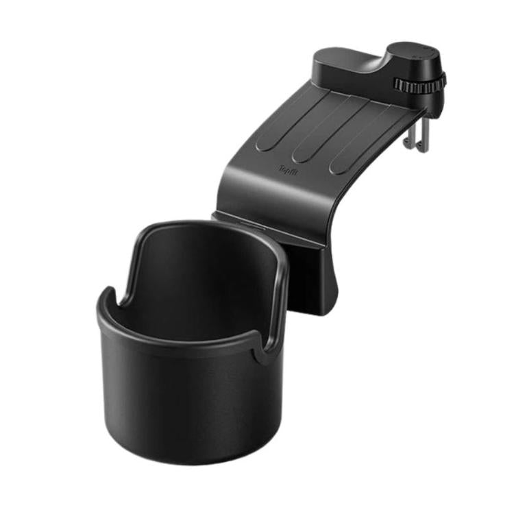 Dashboard cup holder storage box with integrated bracket, black finish