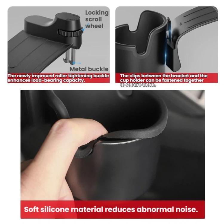 Dashboard cup holder storage box with locking wheel and soft silicone holder