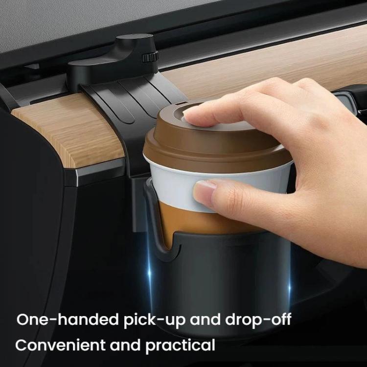 Black dashboard cup holder storage box for one-handed cup pick-up