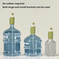 Portable water pressurizer dispenser with blue barrel container and white faucet tap