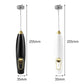 Wireless milk frother size guide: black and white, 255mm height and 35mm diameter.