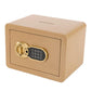 Gold all-steel concealed wall safe with key lock and numeric keypad panel.