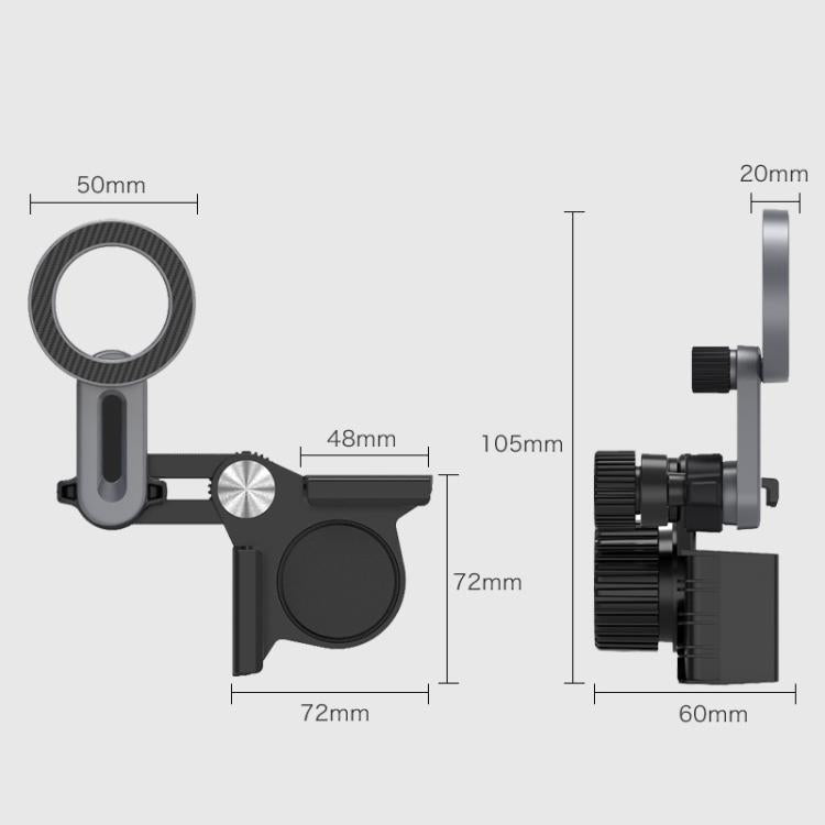 Adjustable magnetic phone holder with mounting arm and circular lock knob