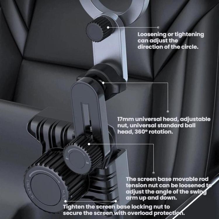 Adjustable phone holder with 360° ball head and locking screen base