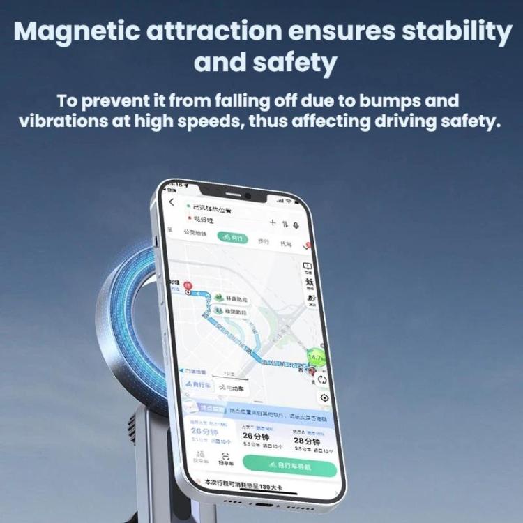 Magnetic dashboard phone stand with secure cradle and textured ring mount