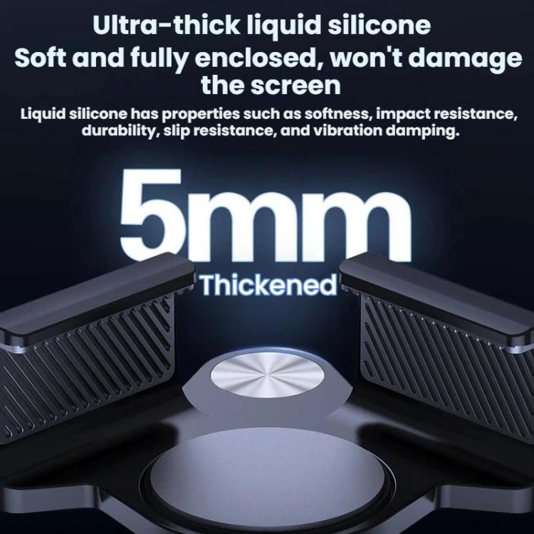 Thick cushioned screen-contact pad phone holder with textured side grips