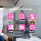 DTF printer product advantages infographic with icons for printing speed and quality assurance.