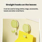 Green flower suction cup towel rack with two straight leaf hooks for small items