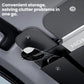 Car sun visor organizer with sunglasses-style eyewear slot and front storage panel
