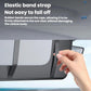 Car sun visor storage holder with elastic strap and secure front compartment