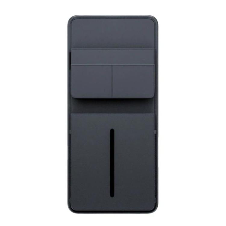 Car seat tissue box storage bag, dark gray with front slot for tissues