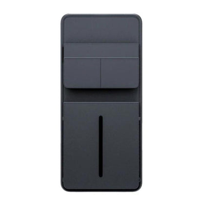 Car seat tissue box storage bag, dark gray with front slot for tissues