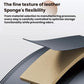 Car seat storage bag material close-up, textured black leather-like surface