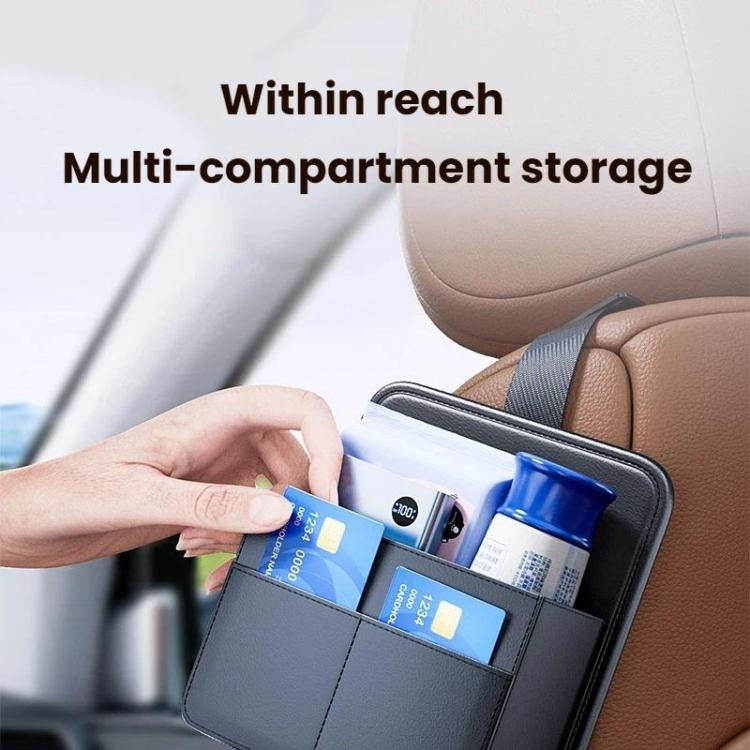 Car seat tissue box bag with multi-compartment organizer for small items