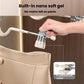 Adjustable pants hanger clip with white bar and chrome clamp, held by a hand
