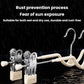 Rust-resistant pants hanger set with chrome hooks and white clip holders