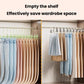 Multi-clip pants hanger set with hangers aligned on a closet rod