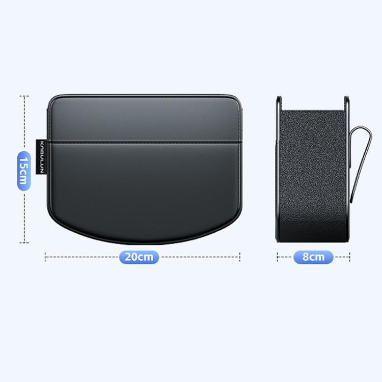 KABULUN black hanging storage card holder with front pocket and side strap